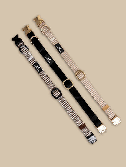 Collar - Beige & Bone Houndstooth