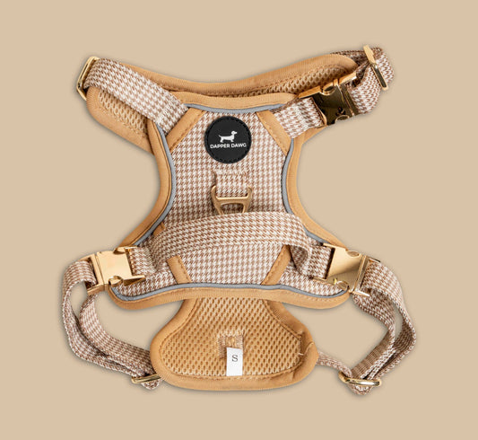 Harness - Beige & Bone Houndstooth