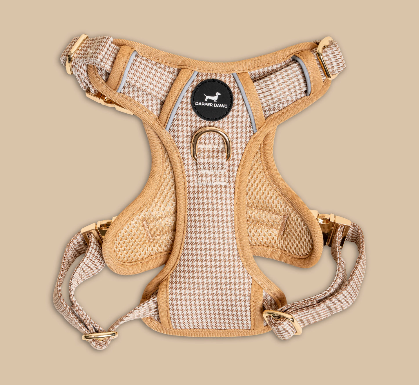 Harness - Beige & Bone Houndstooth