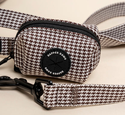 Poo Bag Holder - Espresso Houndstooth