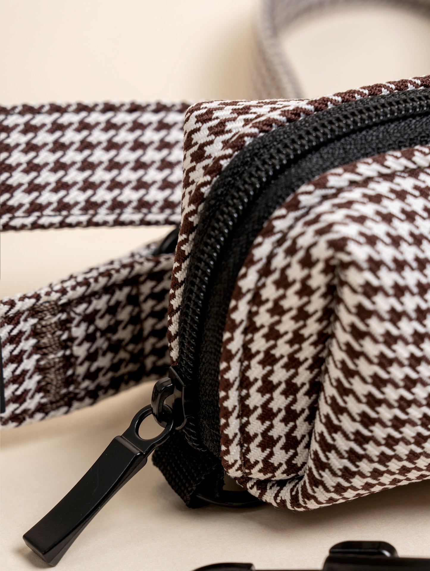 Poo Bag Holder - Espresso Houndstooth