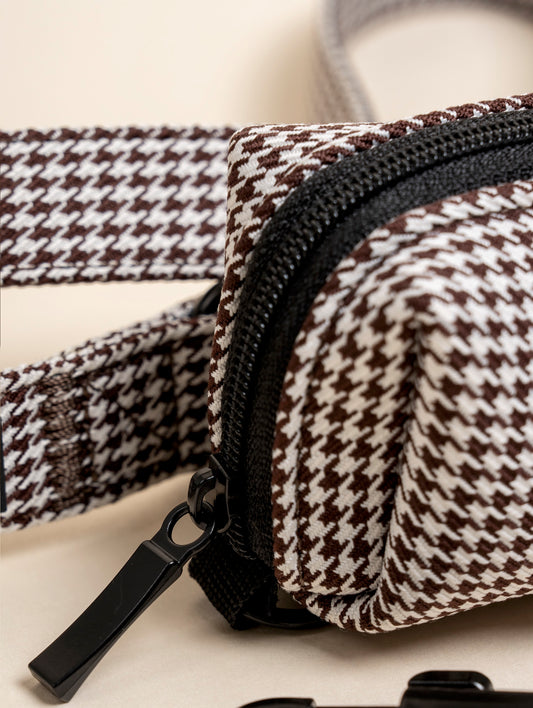 Poo Bag Holder - Espresso Houndstooth