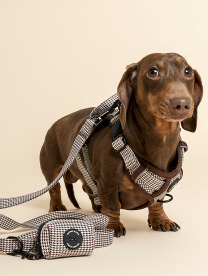 Poo Bag Holder - Espresso Houndstooth