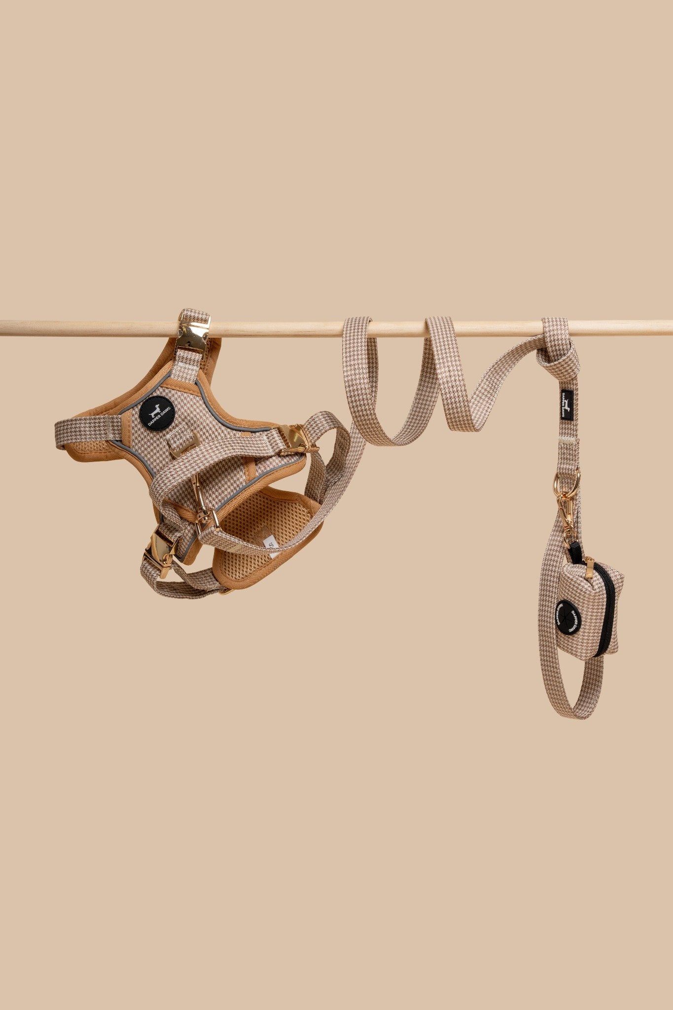 The Dapper Harness Bundle - Beige & Bone Houndstooth