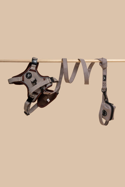 The Dapper Harness Bundle - Espresso Houndstooth